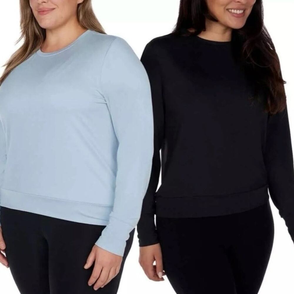 NWT Lukka Lux Ladies' Long Sleeve Active Top, 2-pack, Womens Size XXL